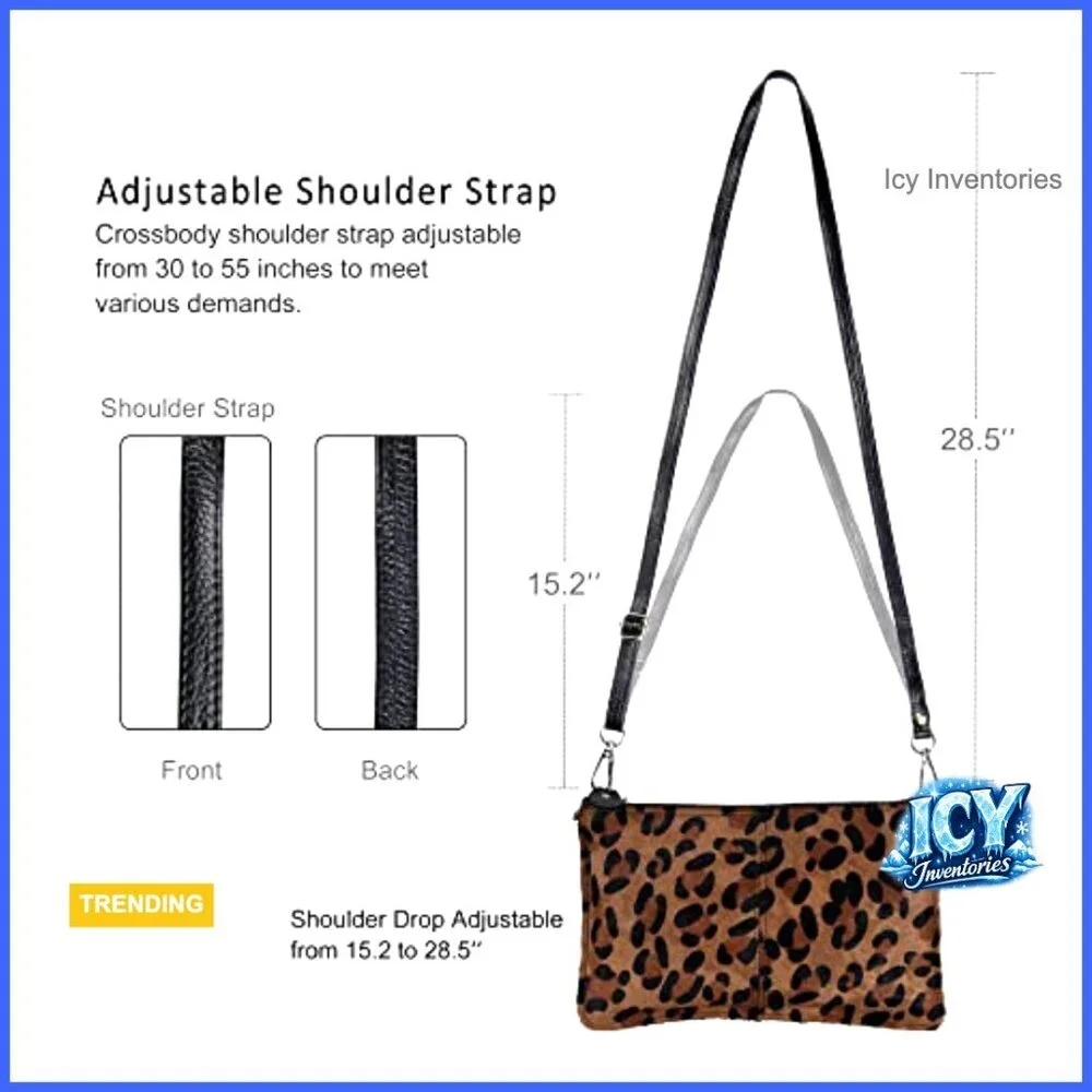 Genuine Leather Wristlet Clutch with RFID Blocking Card Slots